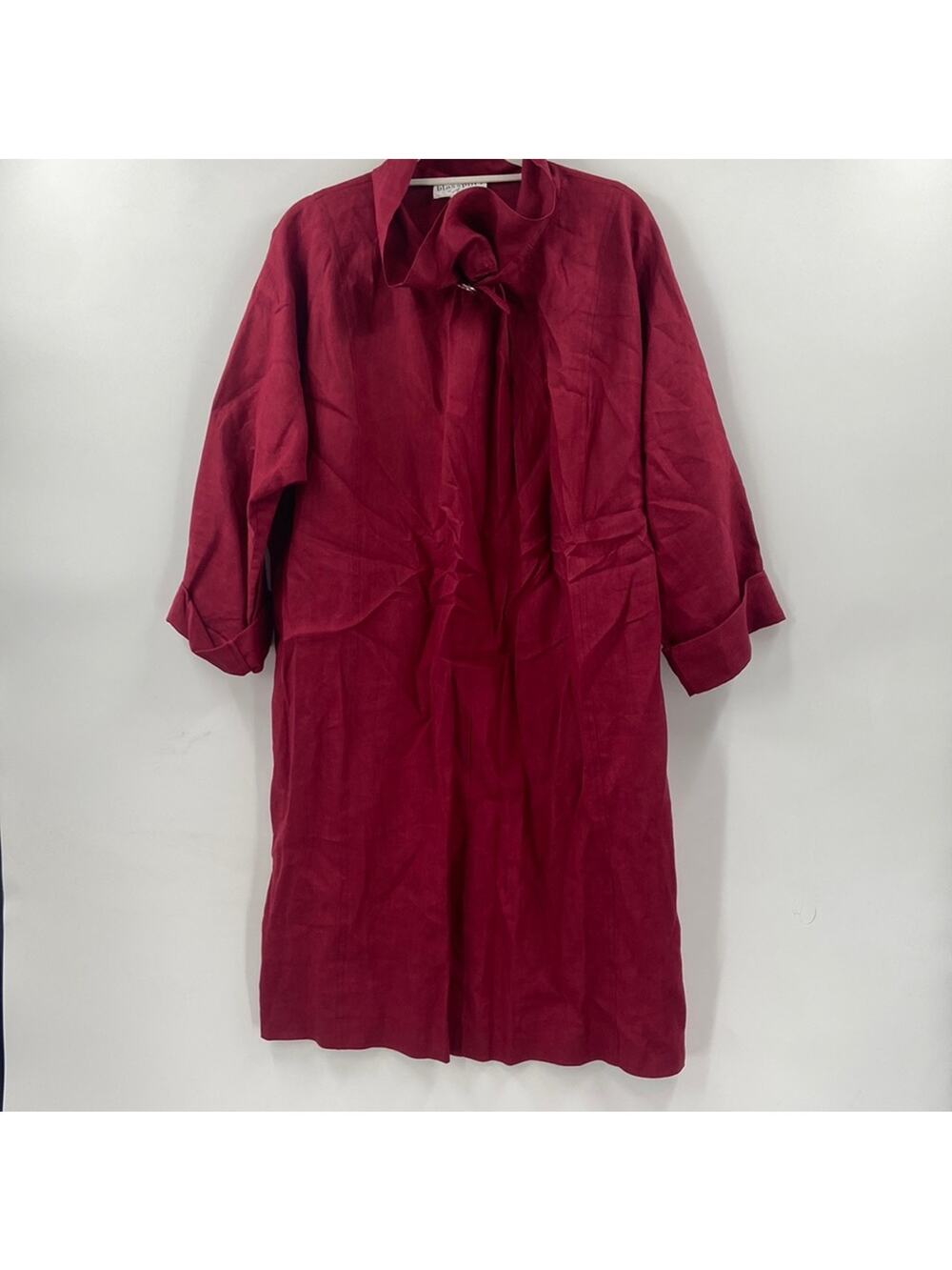 Vintage Blassport by Bill Blass Linen blend mock neck long sleeve midi dress